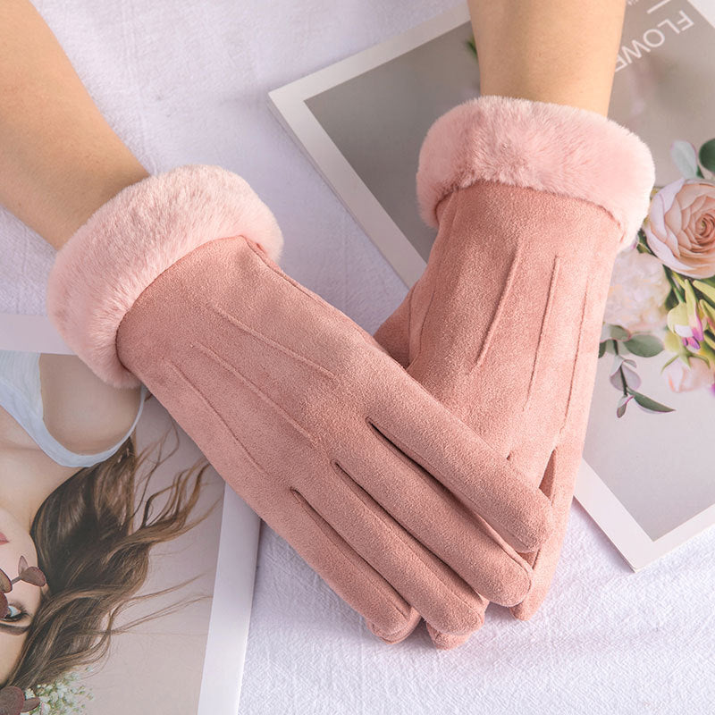 Warm Gloves With Plush Thick Hair