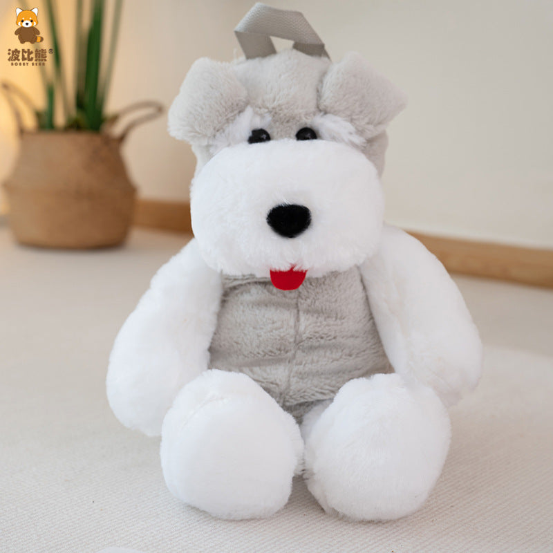 Creative Lovely Soft Cute Schnauzer Plush Backpack
