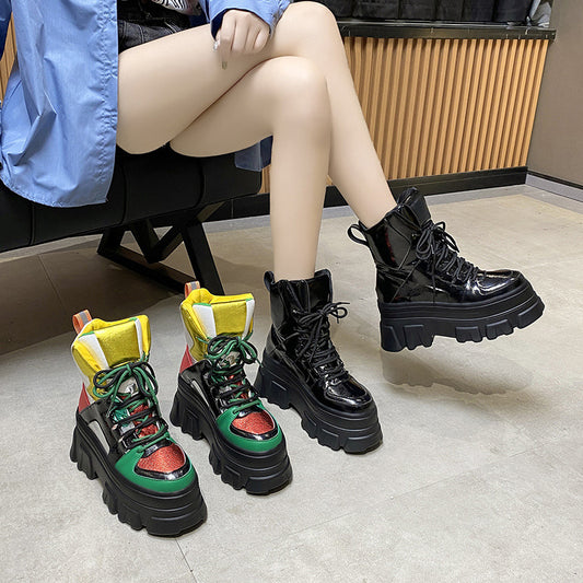 Contrasting Vintage Martin High-top Platform Cotton Boots