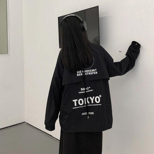 Korean Version Loose Print Patchwork In Fashionable College Style Long Sleeve