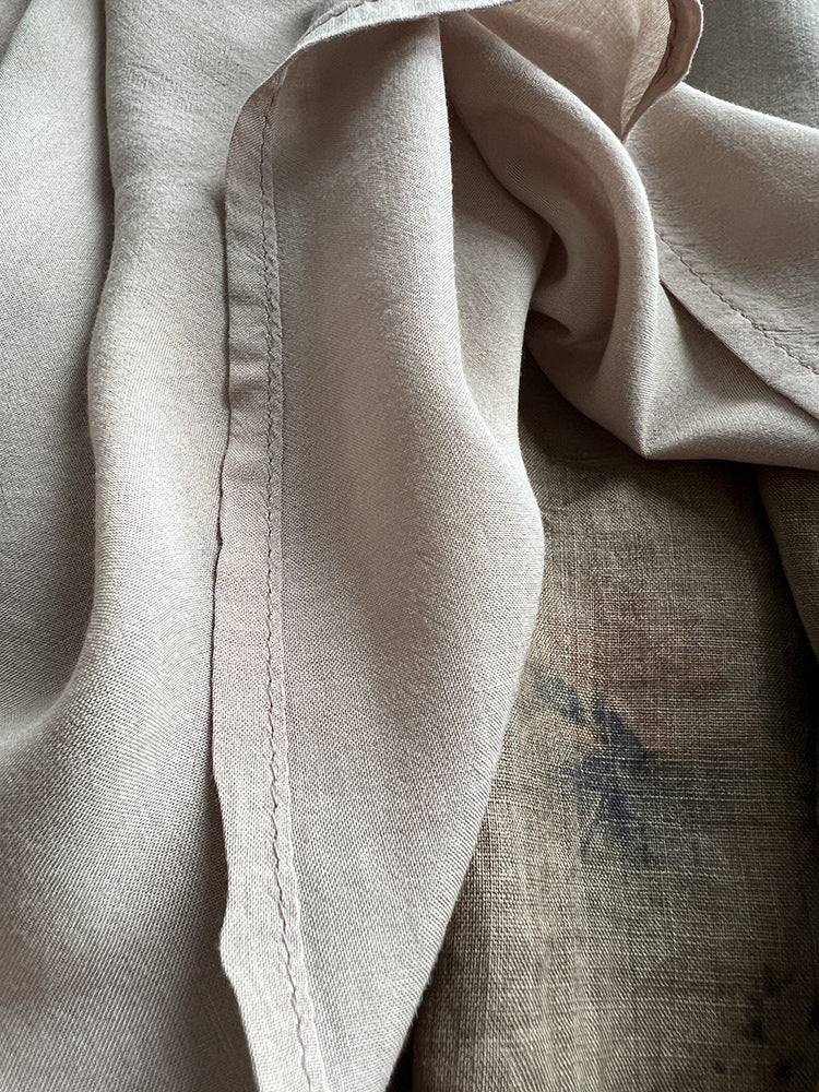 High-grade Printed High-count Pure Ramie Fine Linen Skirt