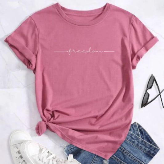 Europæisk og Amerikansk Digitalprint Casual Rundhalset T-shirt