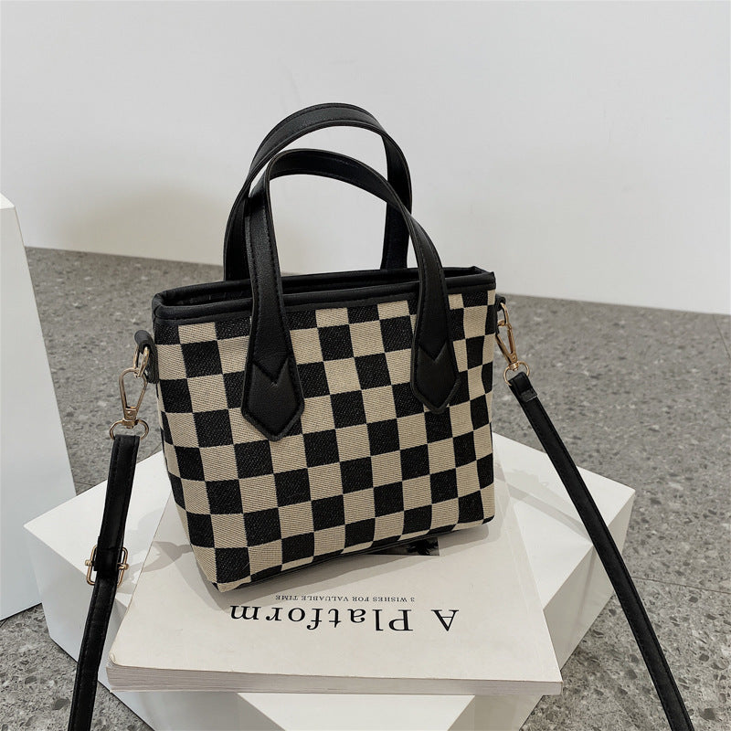 Mode Houndstooth Skuldertasker Bærbare Skakternede Håndtasker All-match Messenger Taske Dame Totes