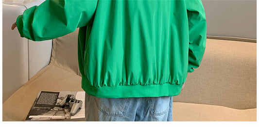 Retro Baseball Uniform Loose Casual Couple Jacket