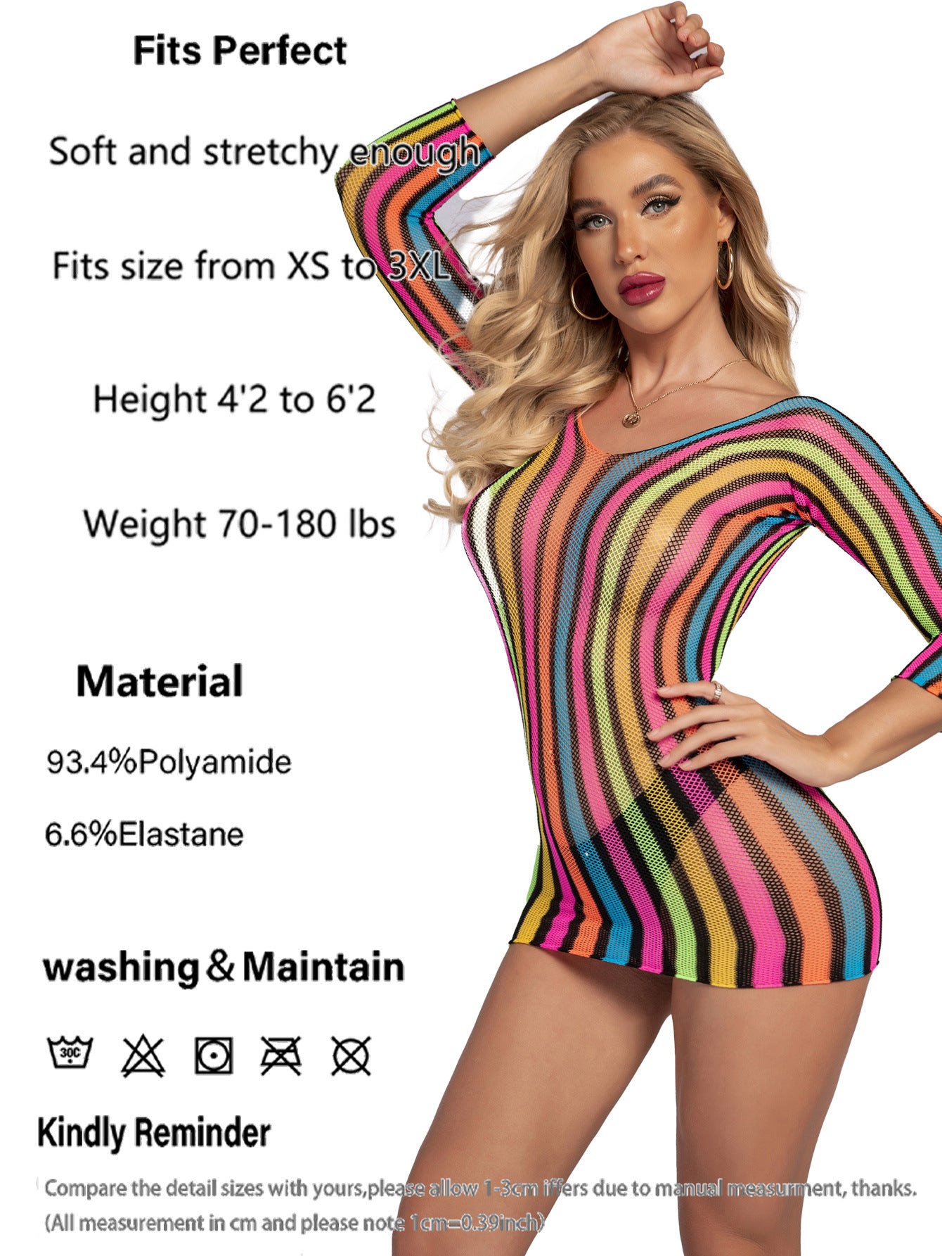 Rainbow Fishnet Underwear Women's Summer Beach Bikini Hip Skirt