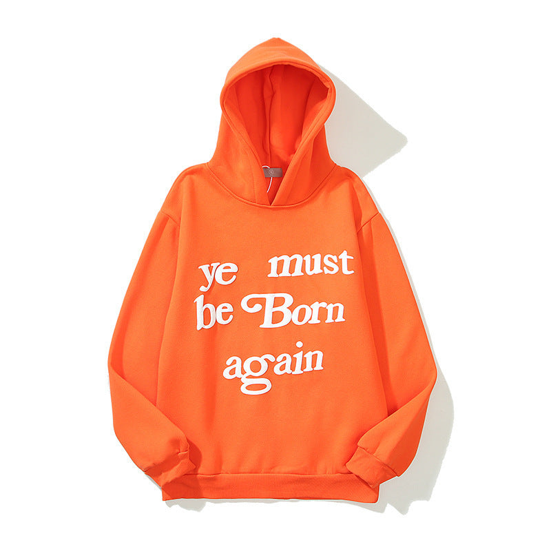 Letter Foam Print Men's And Women's Hoodie Plus Fleece Sweater