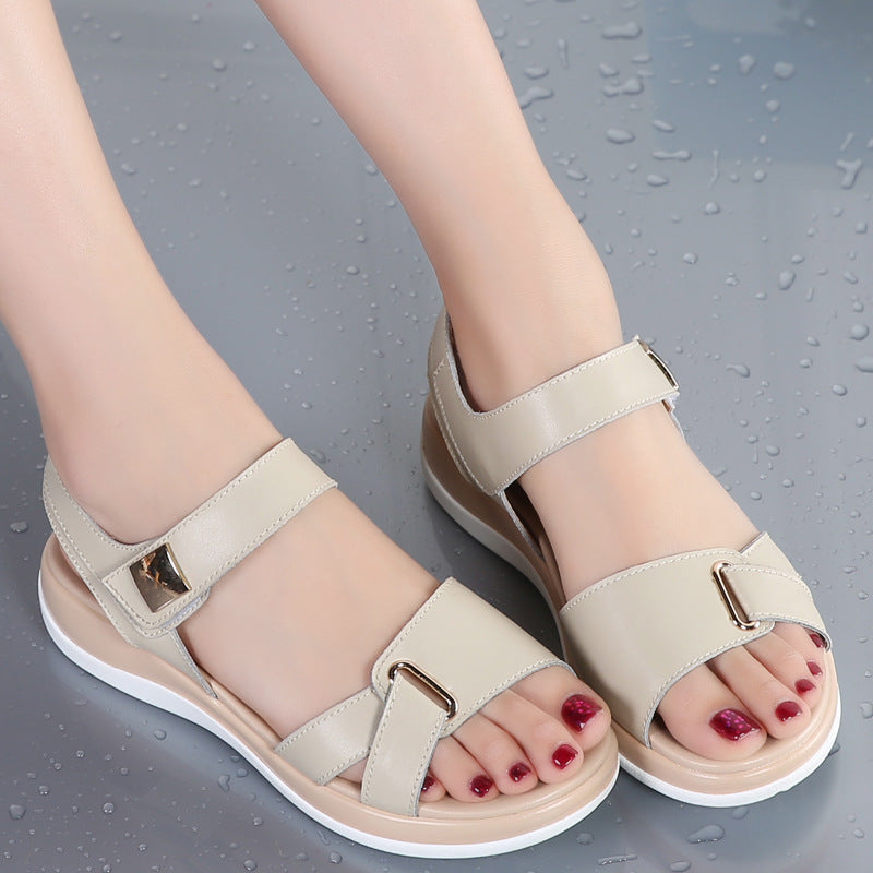 Fashion Soft-soled Flat-heeled Casual Mid-heel Mom Shoes