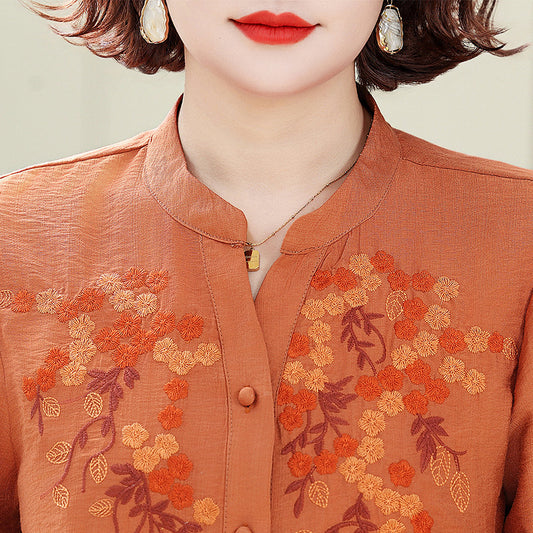 Summer Loose Embroidered Three-dimensional Blouse Shirt