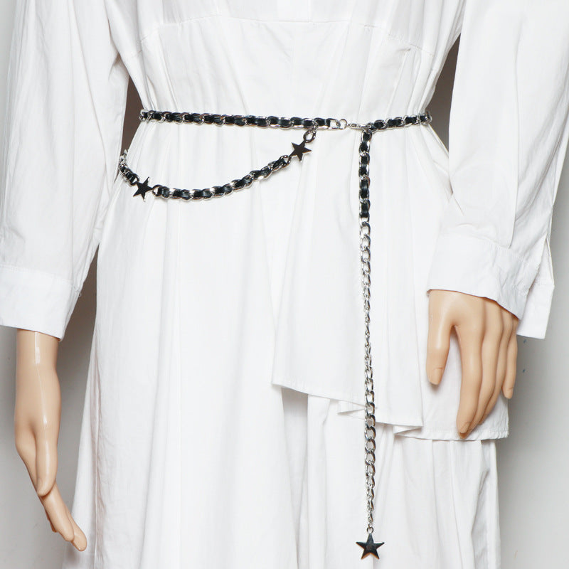 Wind Decoration Suit Thin Belt Fashion Chain Braided Waist Waist Girdle Seal