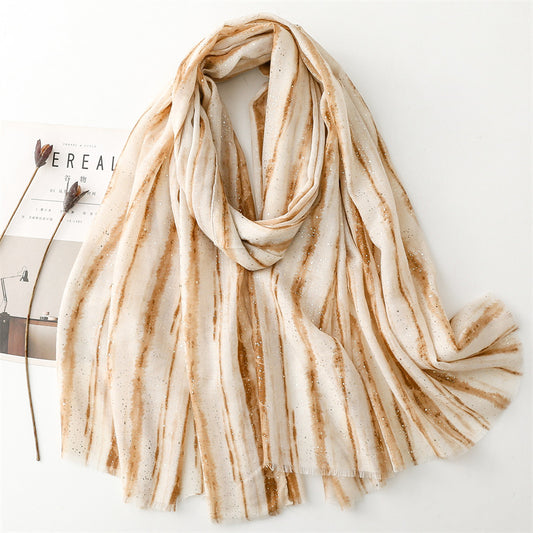 Gilding Bamboo Forest Gradient Burr Silk Scarf Warm Shawl