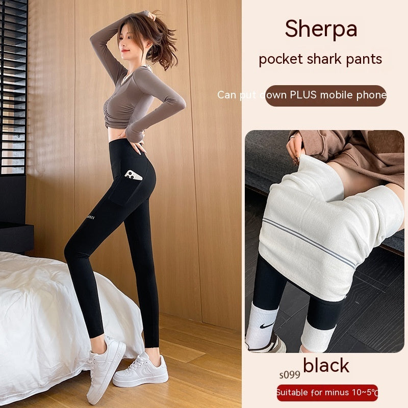 Fall High Waist Hip Lifting And Belly Contracting Yoga Barbie Bodybuilding Pocket Leggings