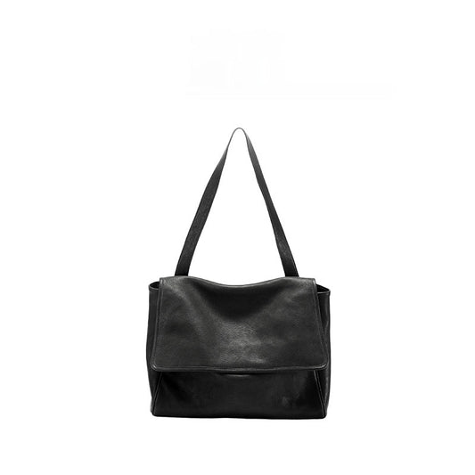 Retro Easy Matching Commuter Large Capacity Top Layer Vegetable Tanning Cattle Leather Bag
