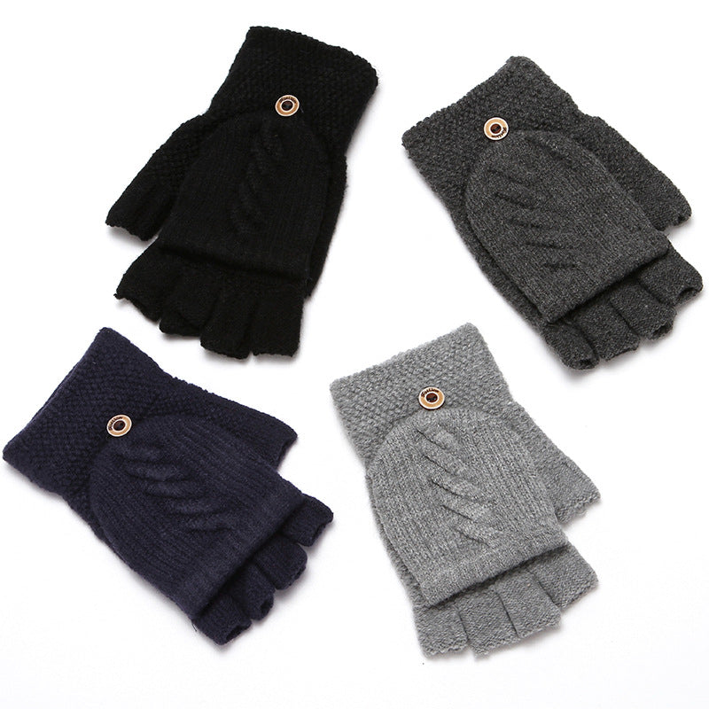 Five-finger Wool Knitted Student Writing Gloves