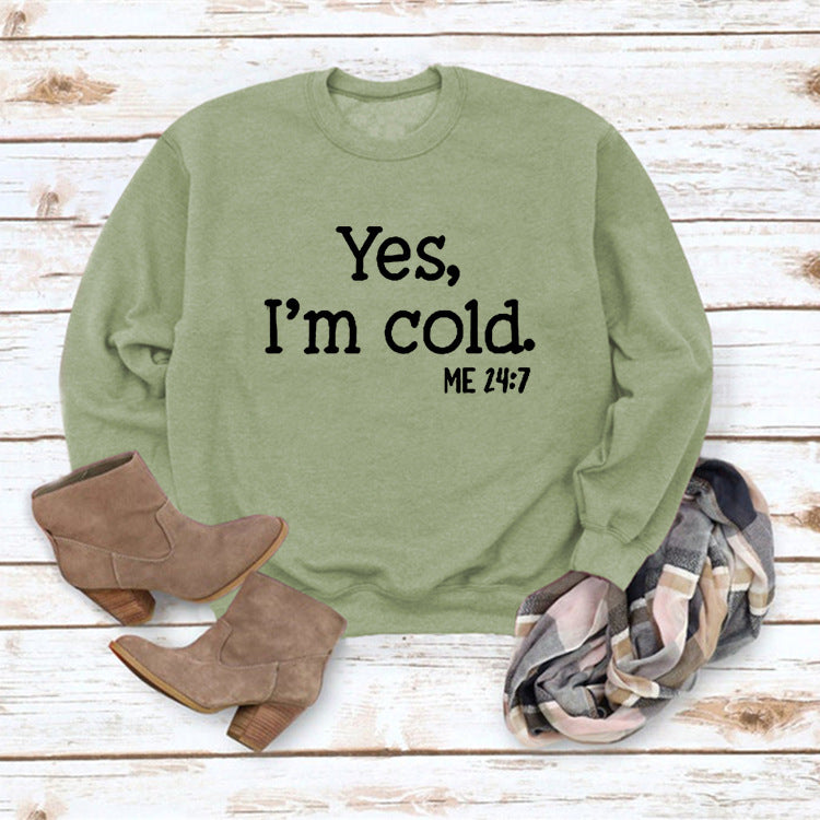 Letter Round Neck Pullover Long Sleeve Sweatshirt