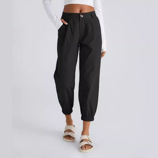 Casual Zipper Slant Pockets Casual Pants
