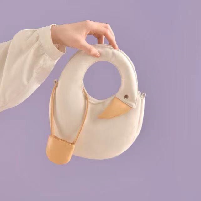 Big White Goose Girl All-match Messenger Bag