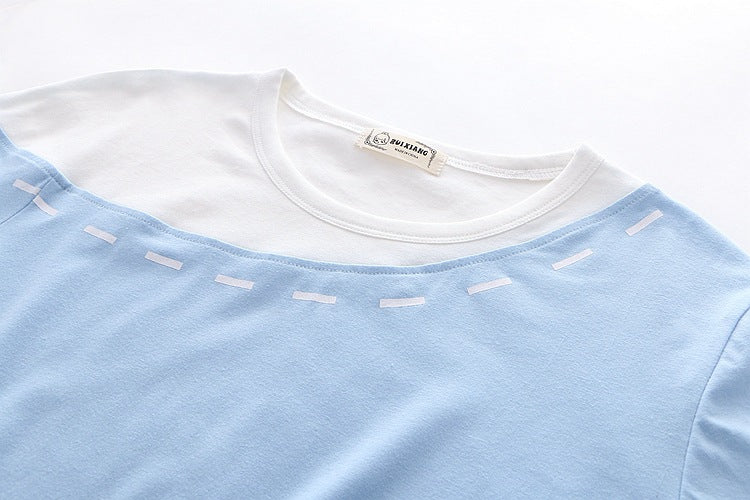 Women's Cartoon Print Round Neck Lace Up Short Sleeve