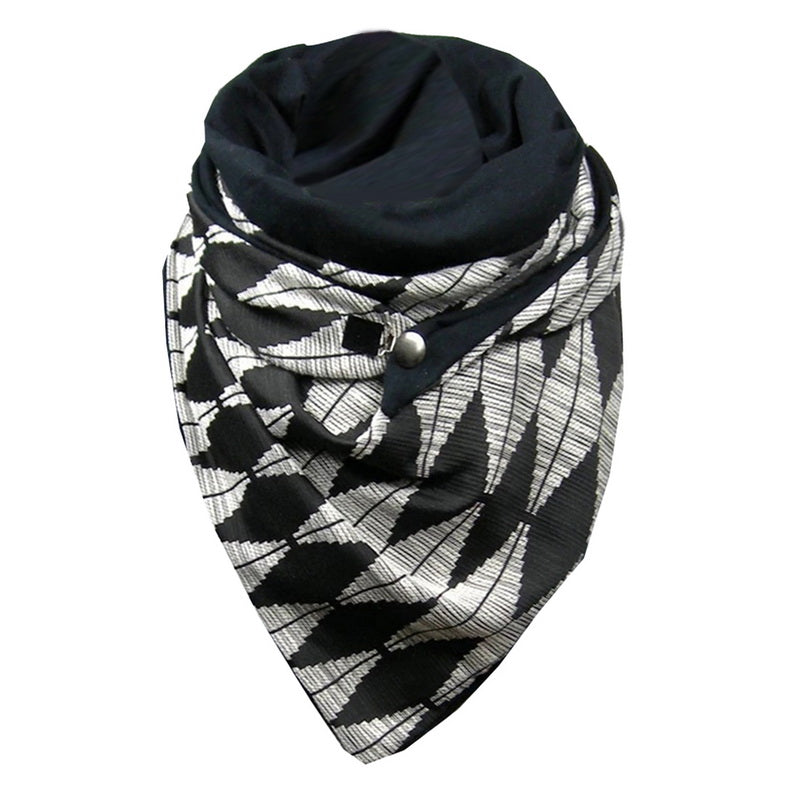 Padded Warm Shawl Printed Bib Scarf