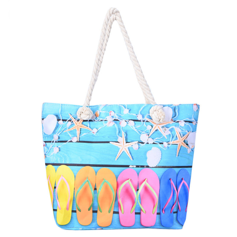 Printed Women's Beach Bag Large Capacity Handbag