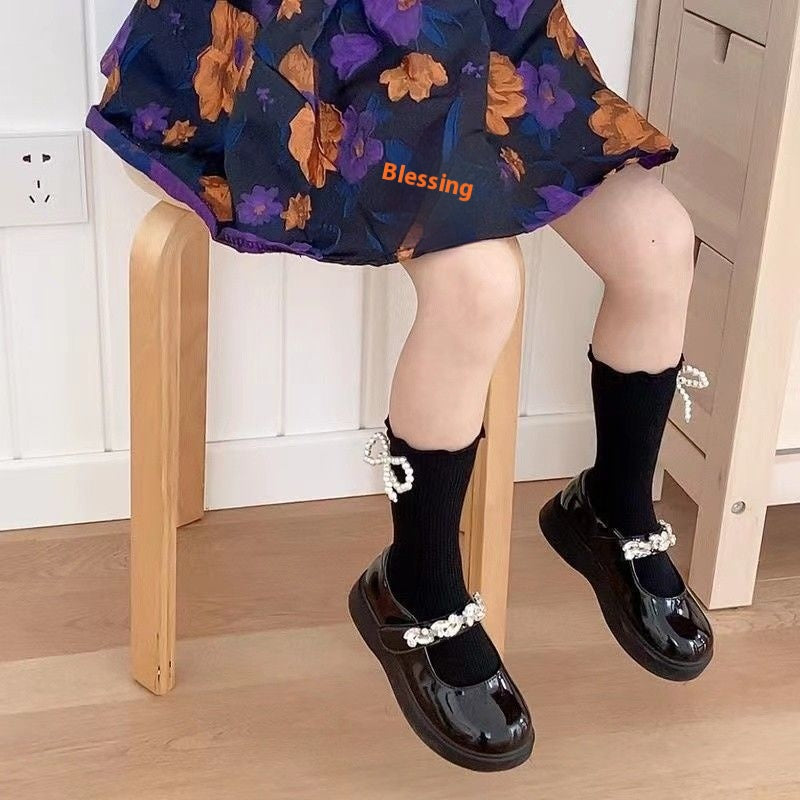 Pearl Girls' Socks Cute Japanese Style Children's Tube Socks