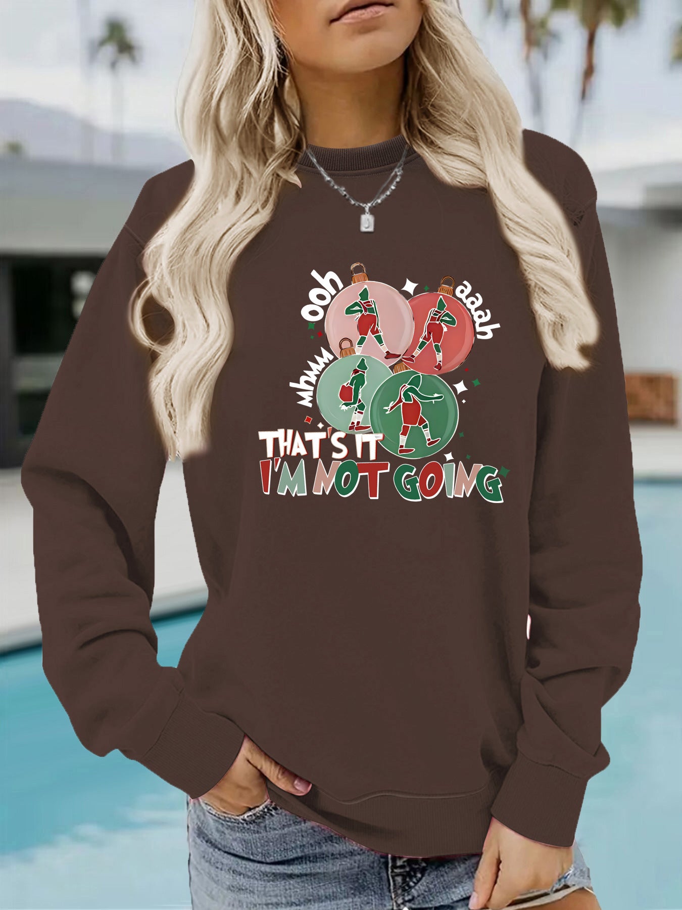 I'm Not GOING Pattern Printed Casual Hoodie