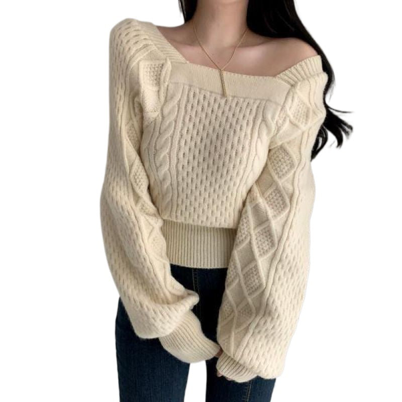 Waist Slimming Loose Long-sleeved Knitted Bottoming Shirt Pullover