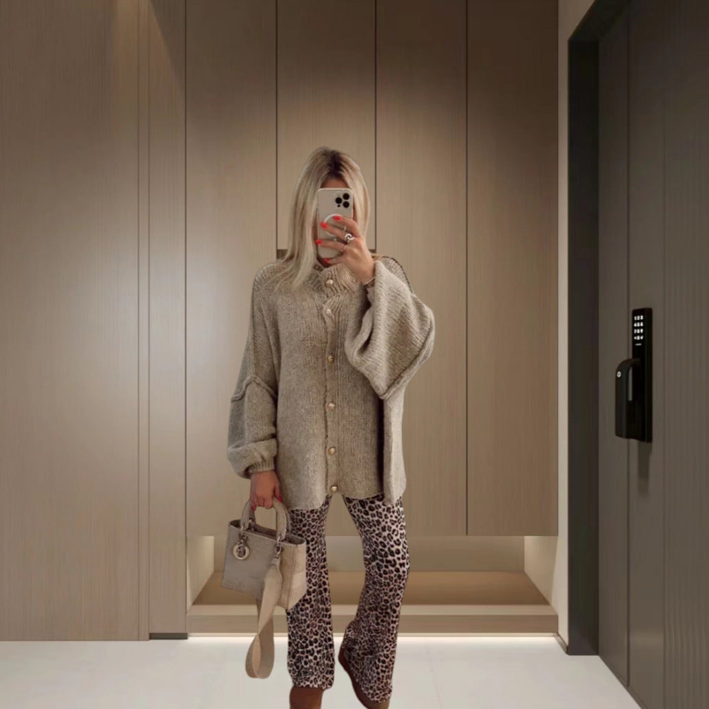 Women's Fashion Solid Color Casual Sweater Cardigan