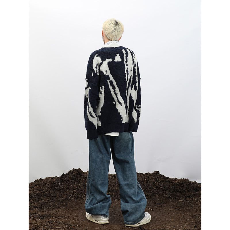 Retro Cardigan Sweater Men's Casual Loose Sweater Coat