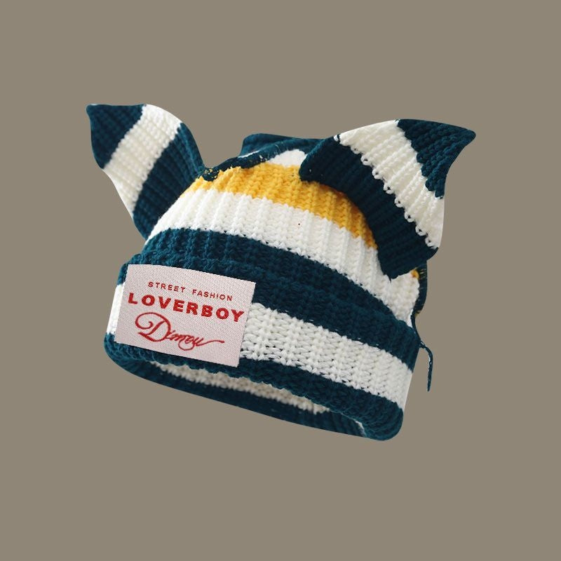 Wool Knitted Woolen Cap Cute Warm