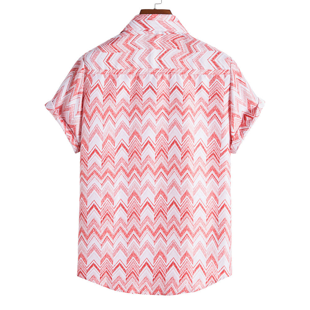 Men's Casual Short Sleeved Floral Shirt