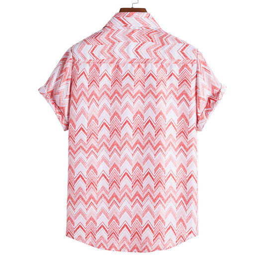 Men's Casual Short Sleeved Floral Shirt