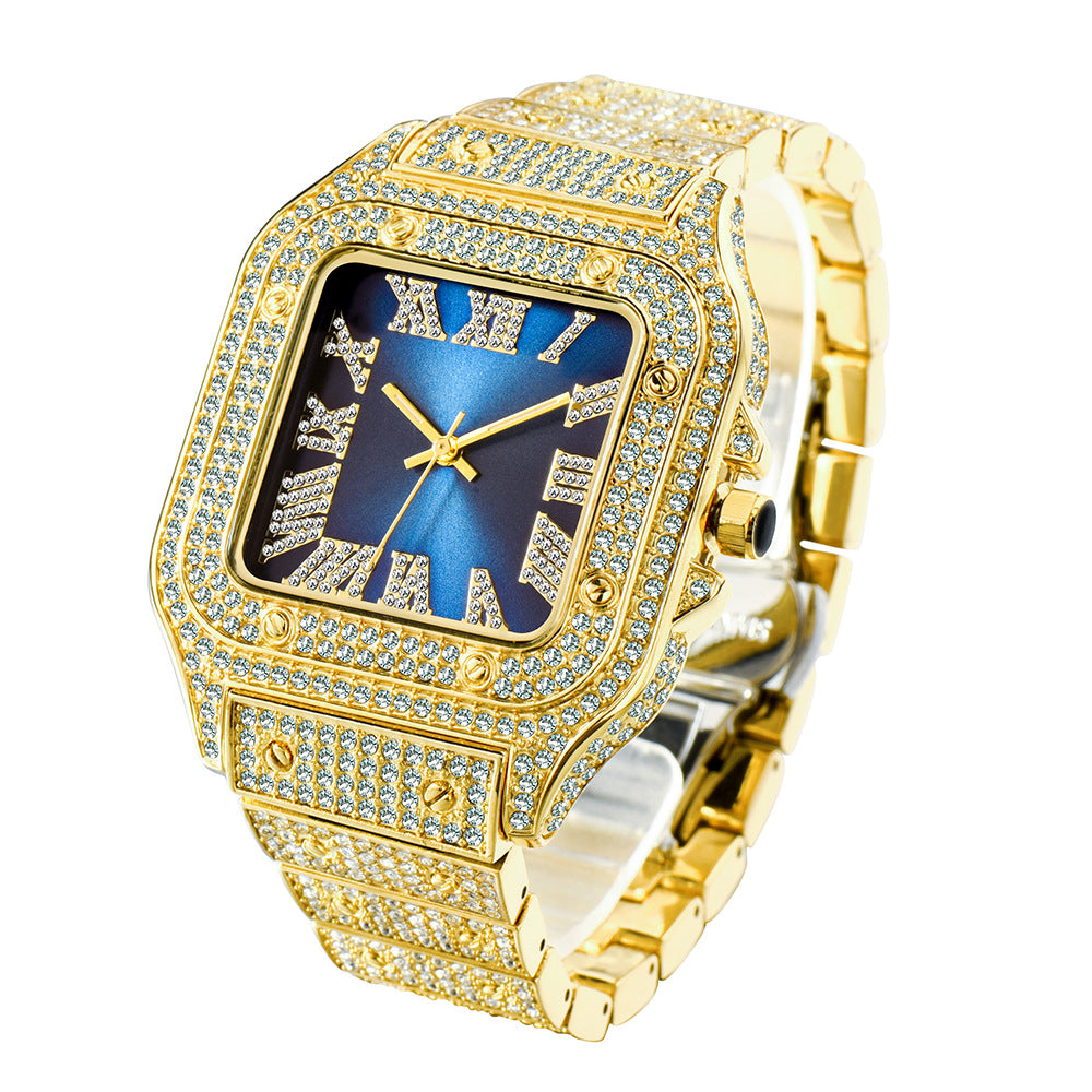 Fashion Hip Hop Diamant Fuldt Diamant Firkantet Herreur