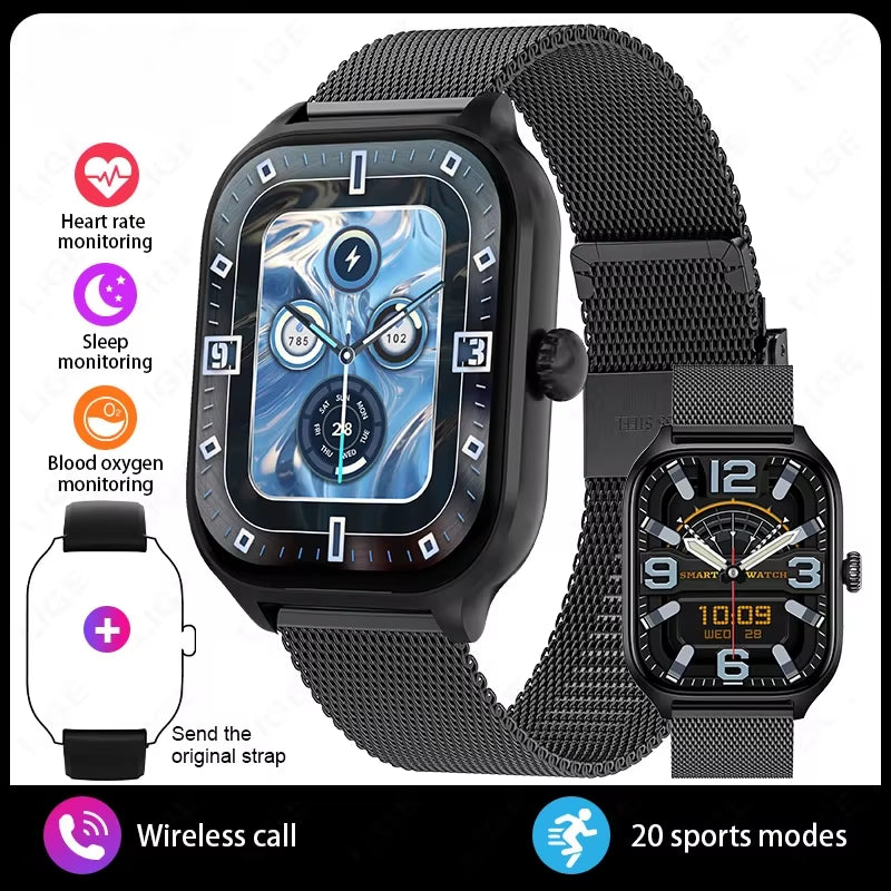 2025 New Fashion Smart Watch Heart Rate Monitor Sports Fitness Watch Waterproof Voice Calling Smart Watch for Huawei Xiaomi