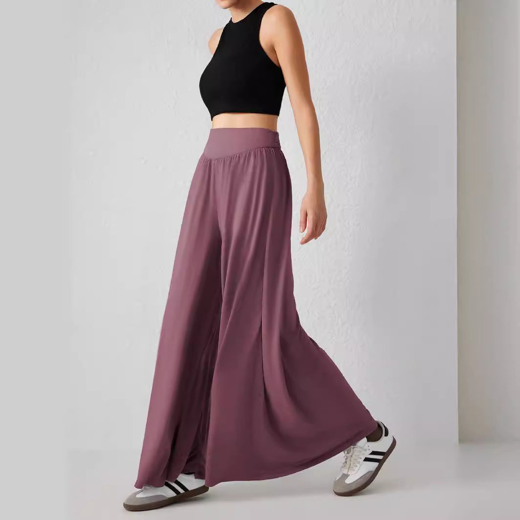 Loose-fitting Dance Draping Effect Pants High Waist Wide Leg