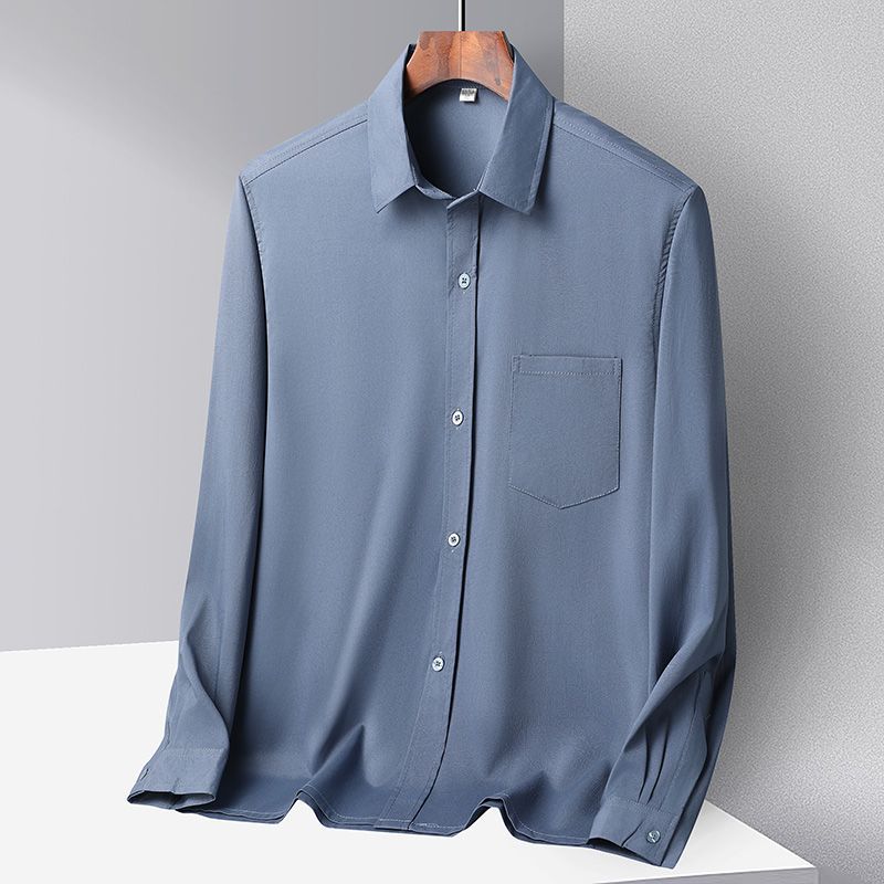Ice Silk Loose Casual Thin Long-sleeve Shirt