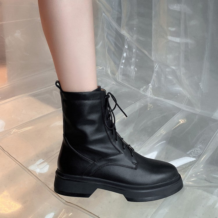 Ladies Martin Boots With Thick Bottom Lace