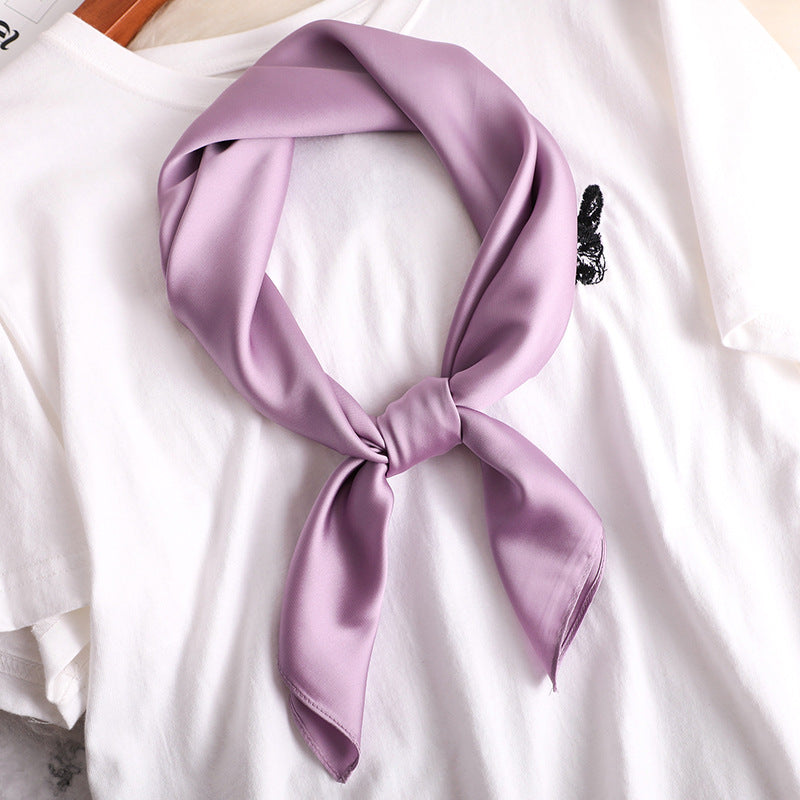 Women's Decorative Spring And Autumn All-match Solid Color Thin Silk Scarf