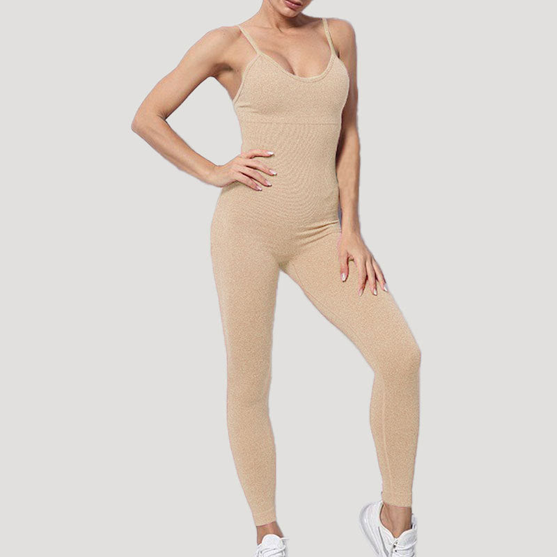 Sommer Ny Store Størrelser Bikini Sports Sling Vest Nude Feel Voldsom Sved Kropsformende S Yogashorts Jumpsuit