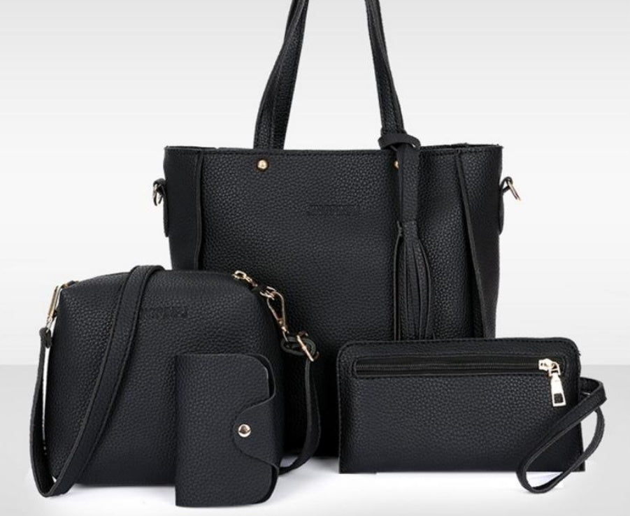 Korean Version Of Bucket Tassel Four-piece Mother-in-law Bag Handbag Mobile Phone Coin Purse
