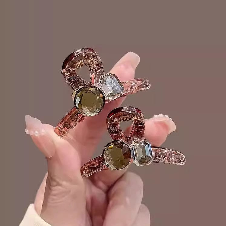 Exquisite Square Zirconia Small Claw Clip New Pearl Bangs Clip Side