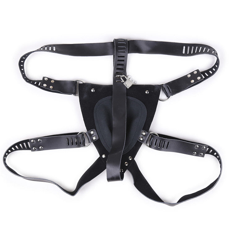 Chastity Leather Pants With Lock Bondage Black Men