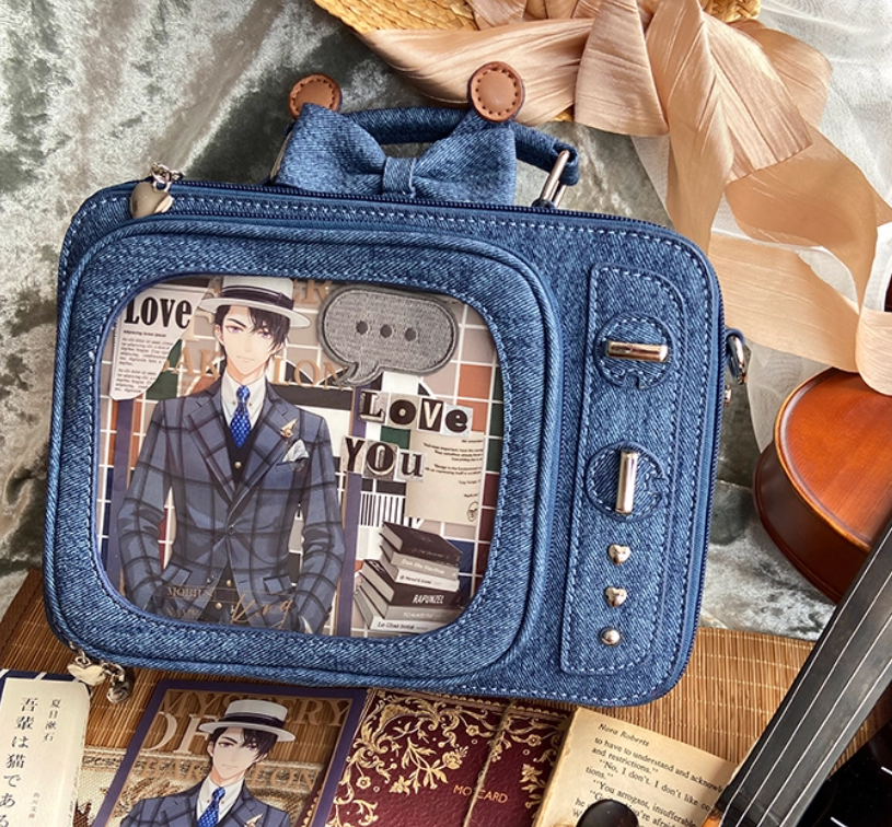 Snack Square Antenna Bow Detachable Two Shoulders Cross-body