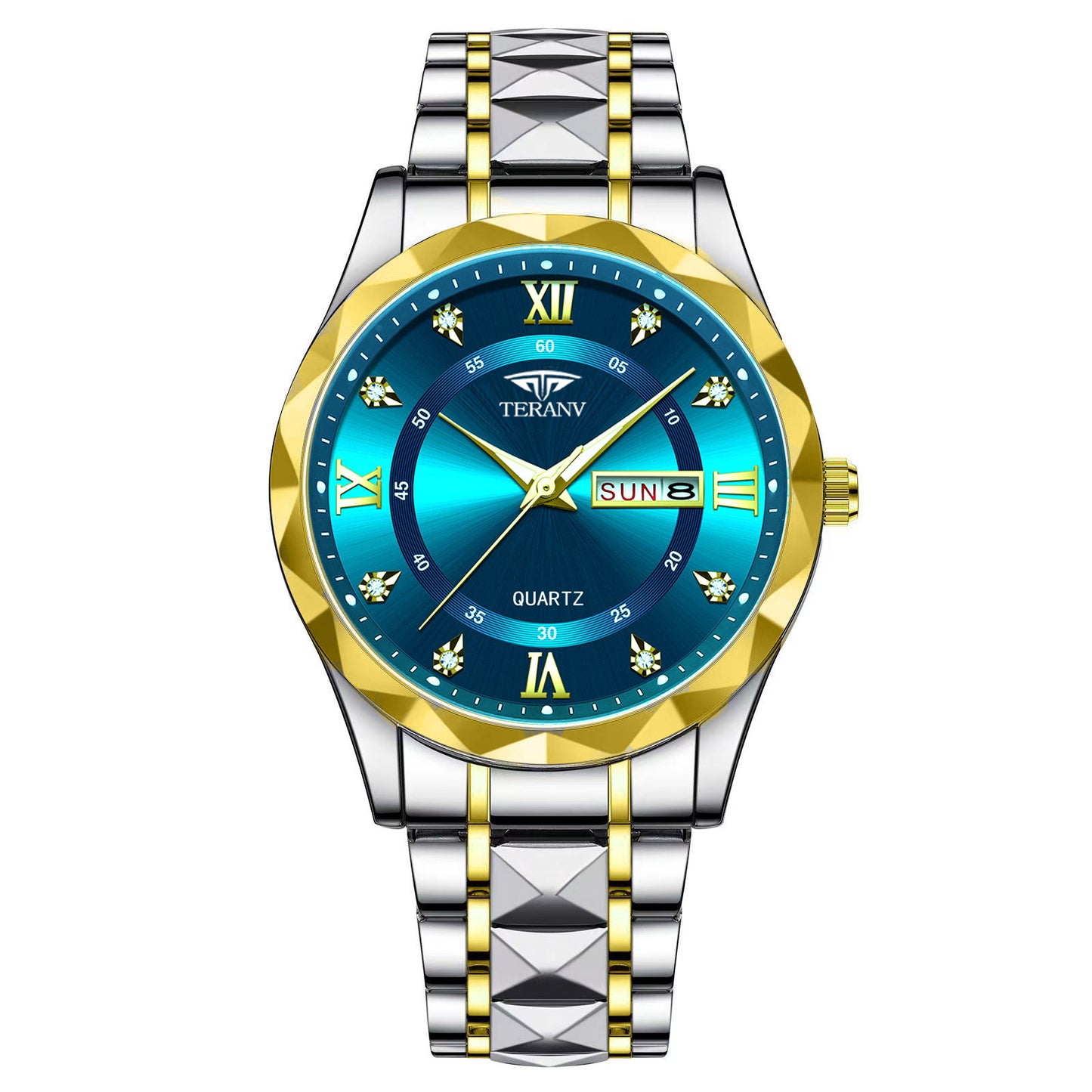 Watch Men's Chinese And English Calendar Diamond Shell