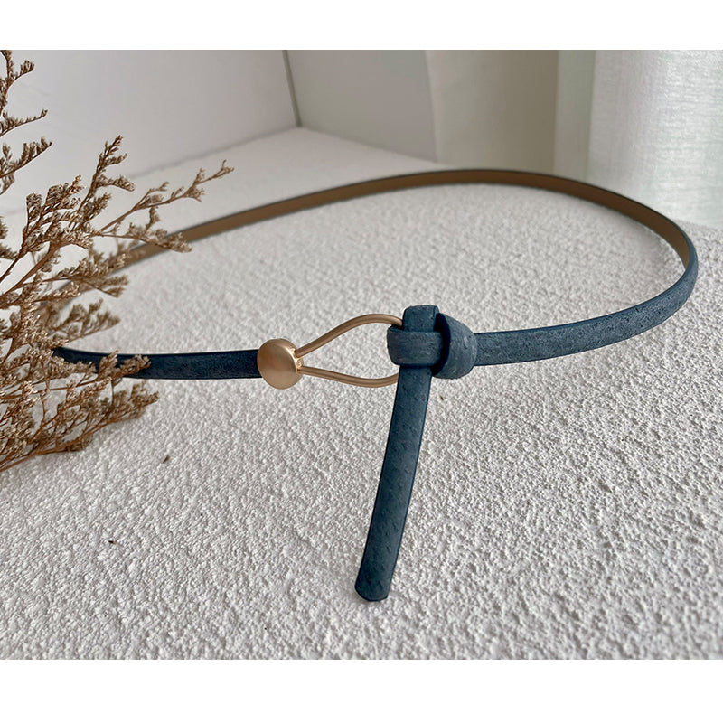 Pigskin Thin Belt Non-porous Suit Dress Decoration