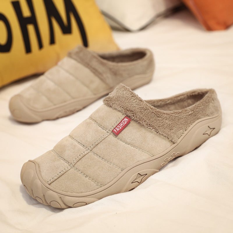 Bag heel semi-drag cotton shoes