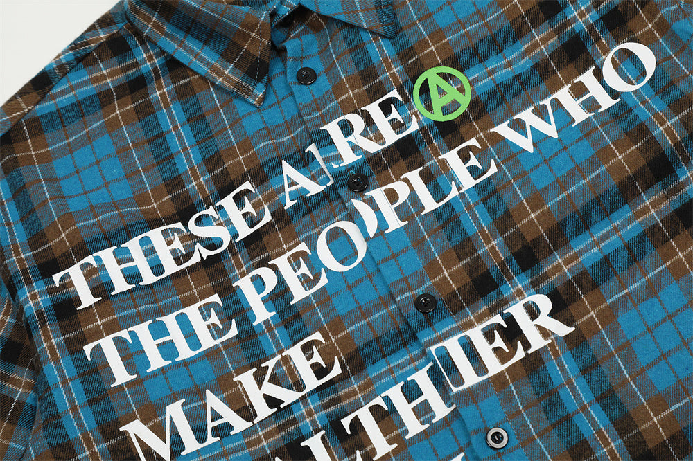 American Retro Plaid Shirt Coat Spring And Autumn Loose
