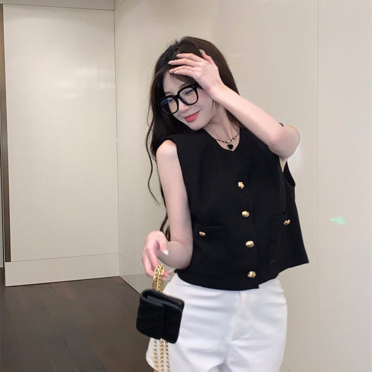 Summer Braided Gold Buckle Vest Sling