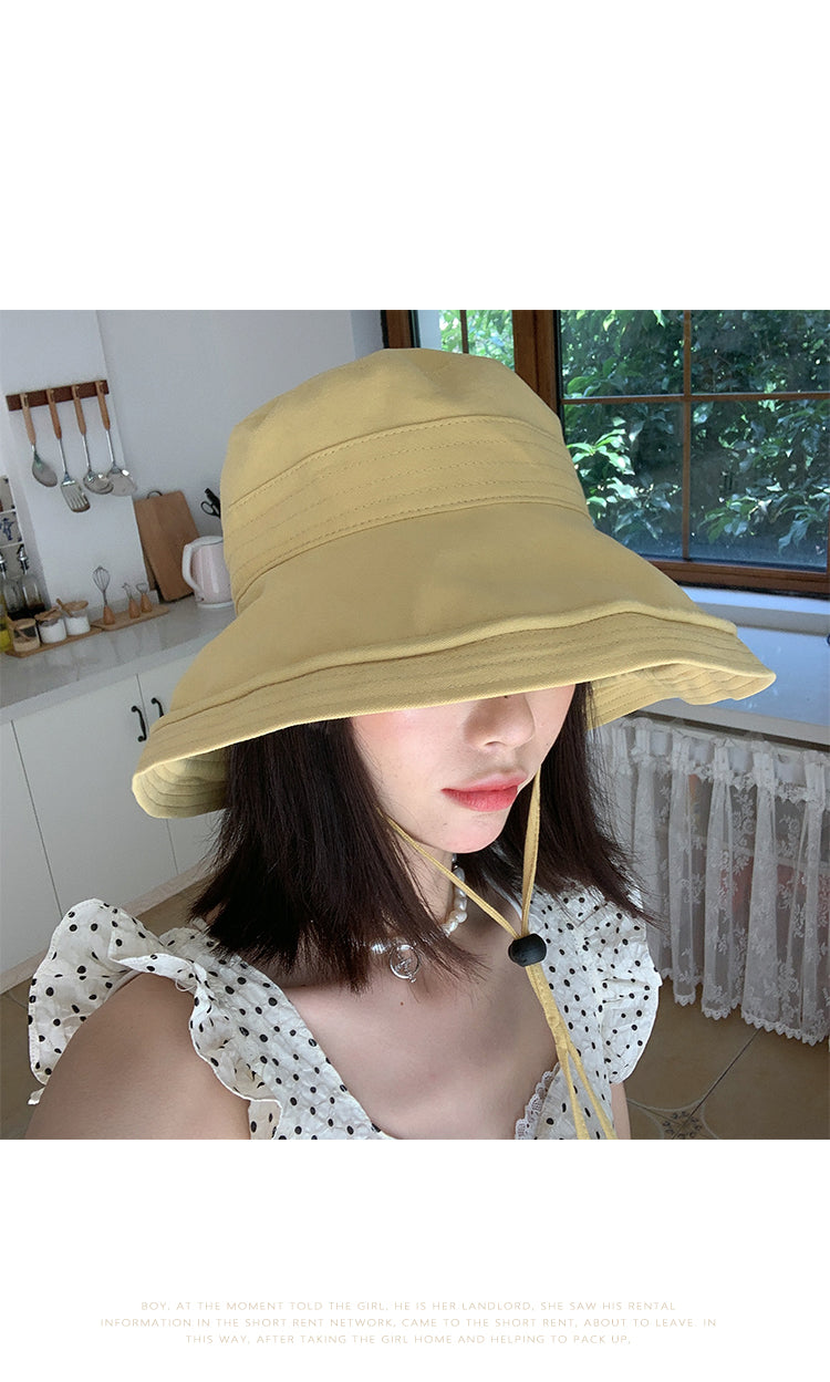Big Brim Sun-proof Bucket Hat Lemon