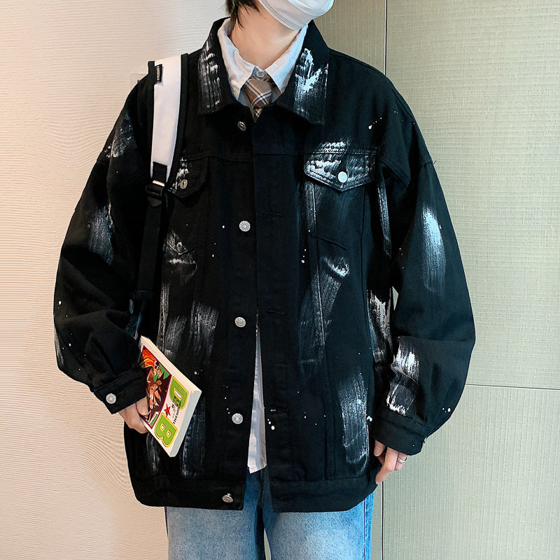 Hong Kong Style Denim Jacket Men's Winter High Street Jacket