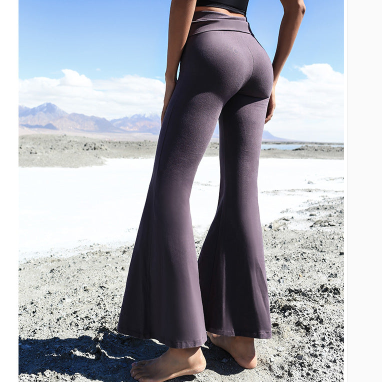 Sports Hip Yoga Pants Women's High Waist Flared Casual Trousers